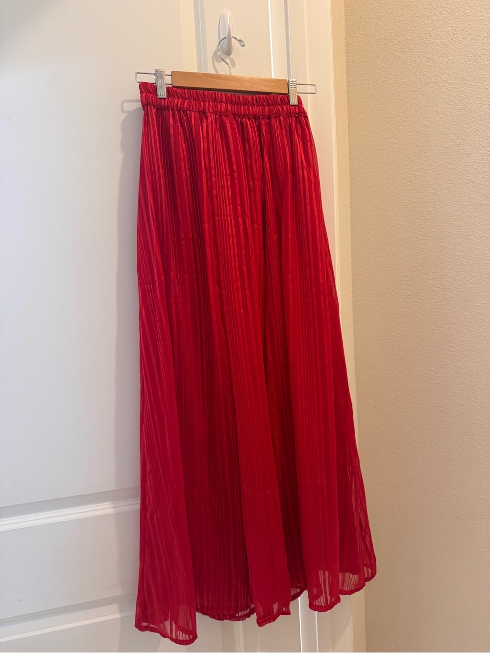 HER Destiny Pleated Red Skirt with Tie Waist - Picture 2 of 5